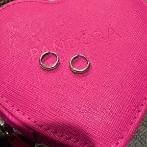 Pandora Silver Hoop Huggies